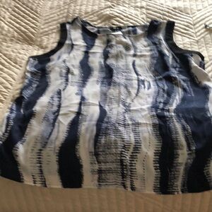 Milano Blue and White Sleeveless Tank Top